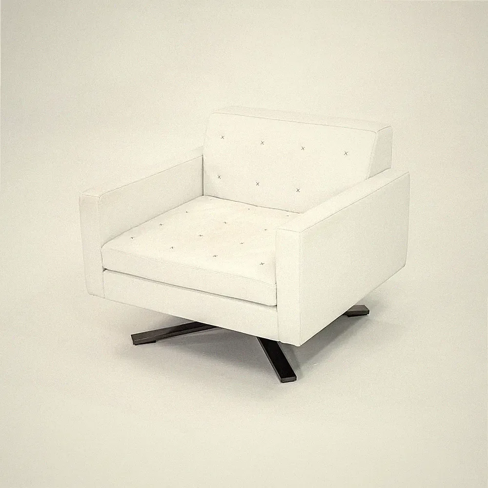 2010 Poltrona Frau Kennedee Lounge Chair by Jean-Marie Massaud in White Leather