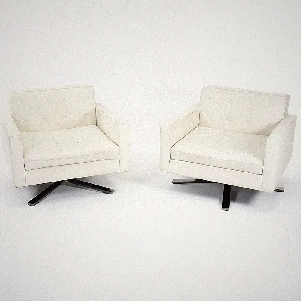 2013 Poltrona Frau Kennedee Swivel Lounge Chair by Jean-Marie Massaud in White