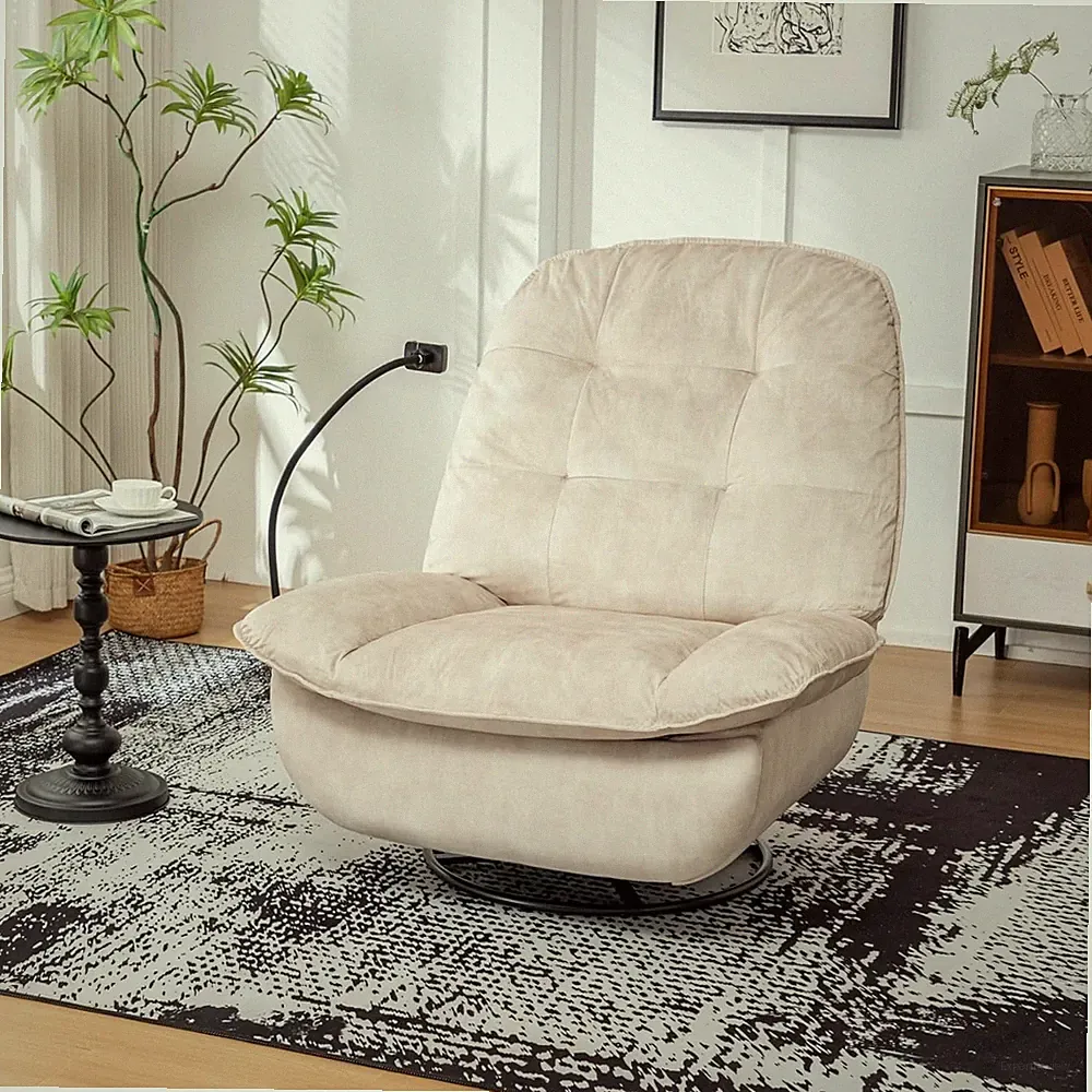 360°Oversized Swivel Recliner Chair,Adjustable Rocking Chair 41.3"ExtraWide Seat