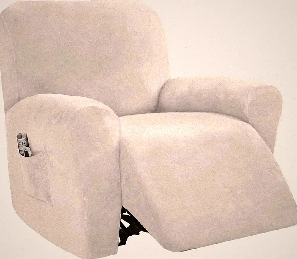 ivory velvet recliner cover