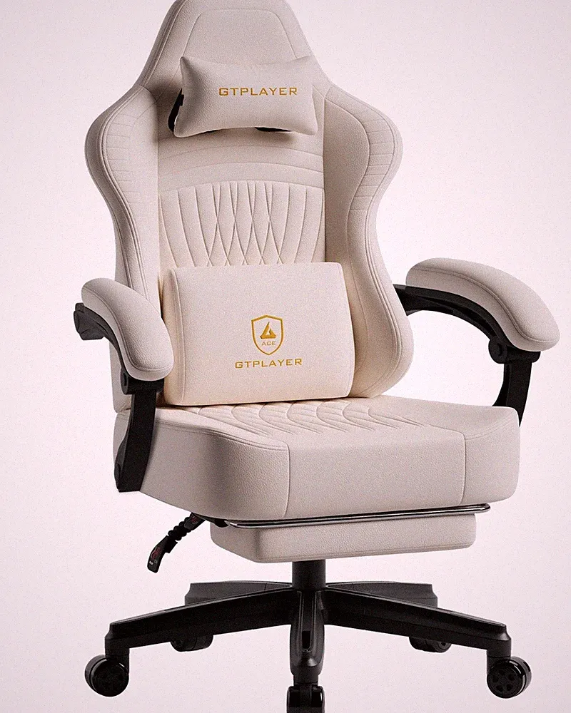 Big and Tall Gaming Chair with Footrest, Extra Wide Seat Video Game Chairs fo...