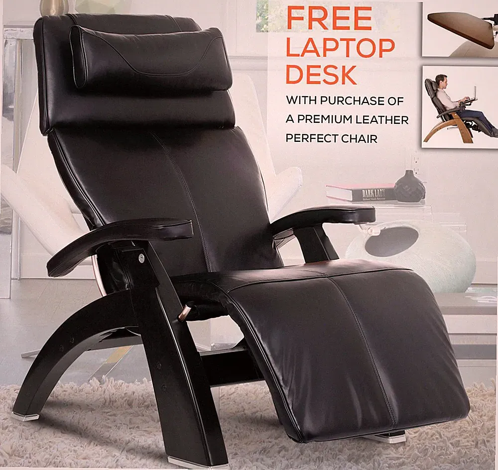 Human Touch PC-420 Manual Recline Perfect Chair Recliner with LapTop Desk Table