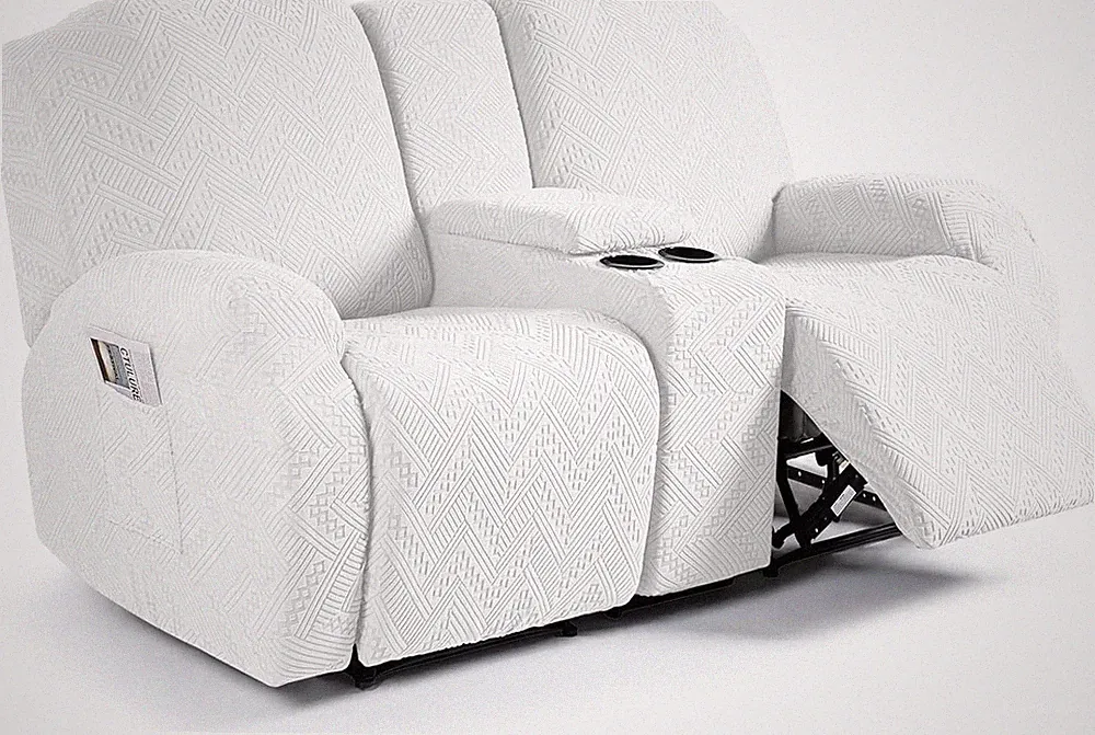 Loveseat Recliner Covers with Console, 4-Pieces Recliner Sofa