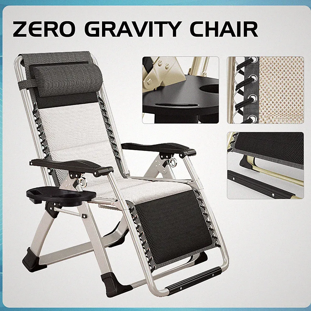 NAIZEA Folding Zero Gravity Chair Recliner Chaise Lounge soft Mattress for Rest