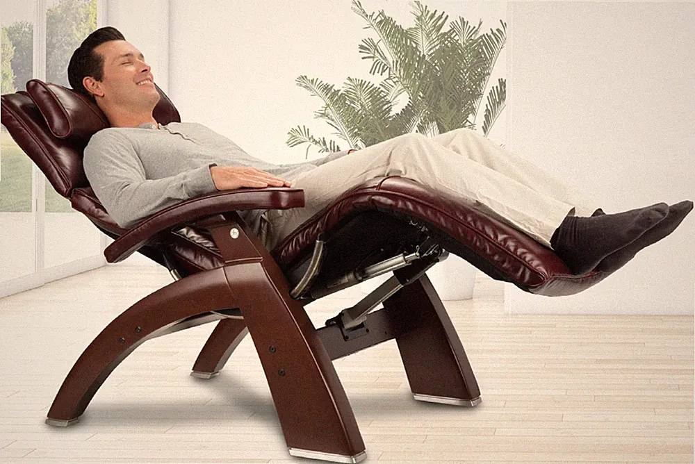 Leather PC-610 Omni-Motion Human Touch Zero Gravity Perfect Chair - WALNUT