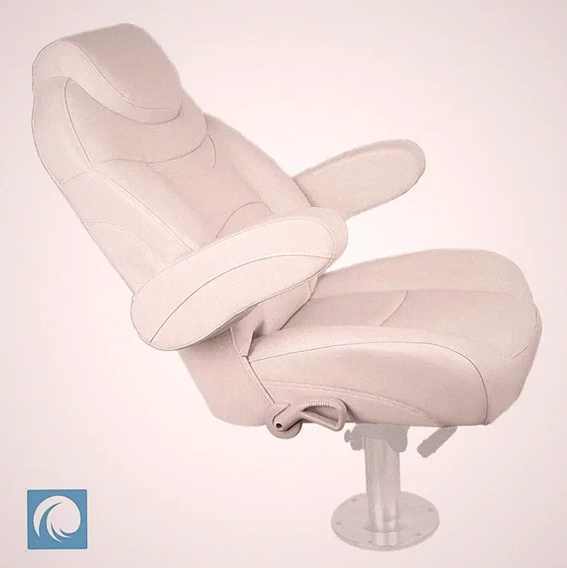 Premium Quality Reclining Helm Chair for Yachts & Caravans, Ivory Colour, Marine