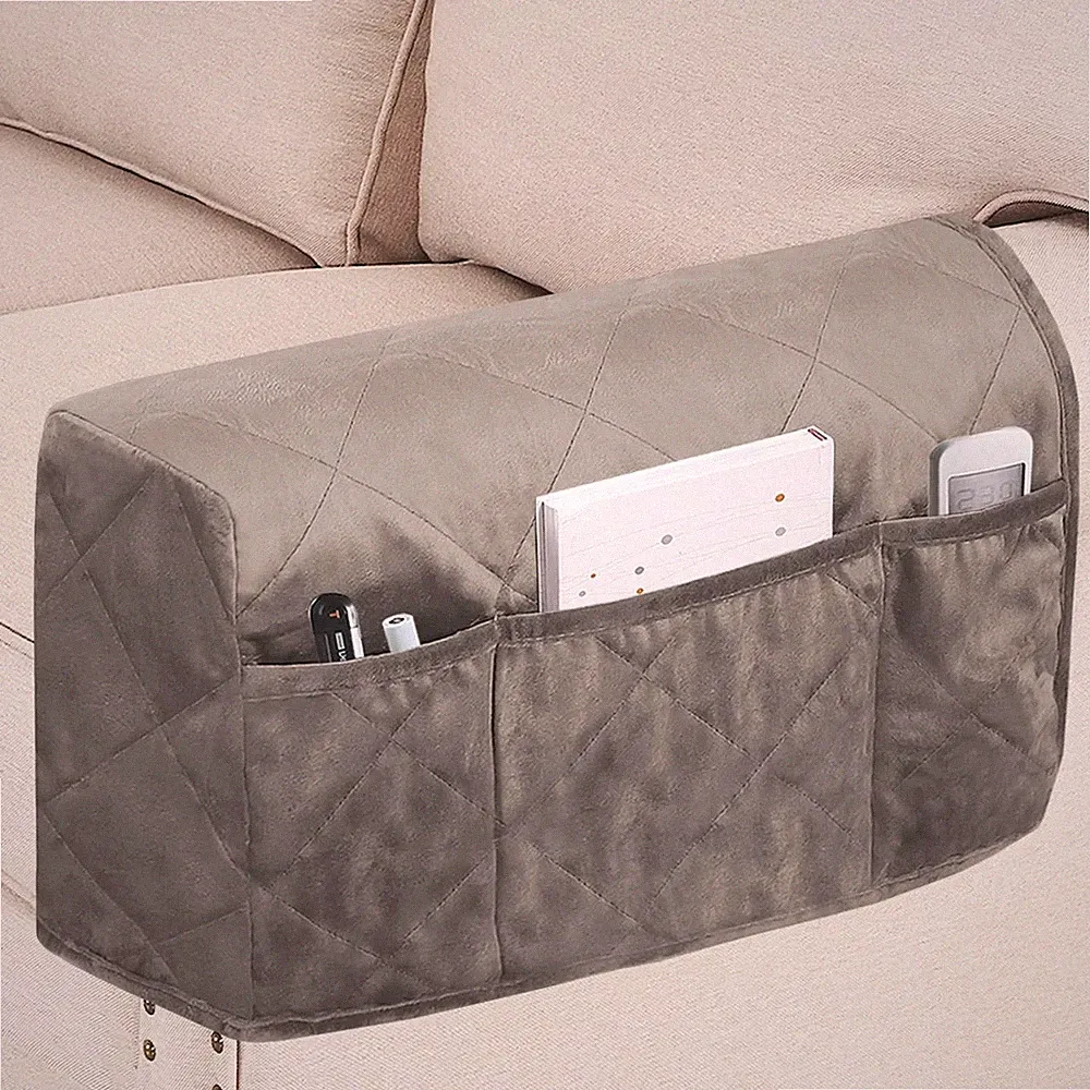 Velvet Armrest Covers for Chairs and Sofas Couch Recliner Arm Covers with Sid...