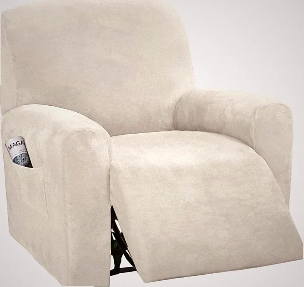 Velvet Stretch Recliner Couch Covers 4-Pieces Style Recliner Chair Covers
